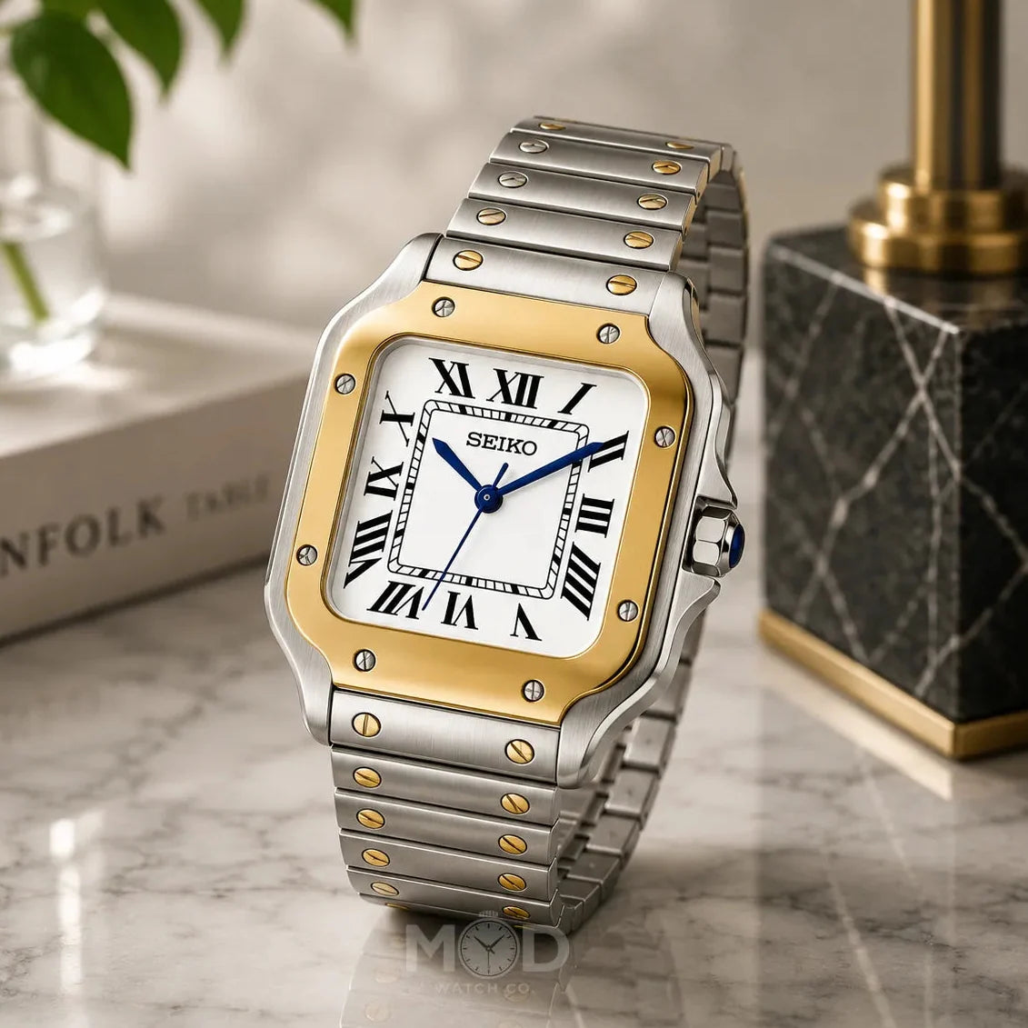 Seiko Santos Two Tone | White