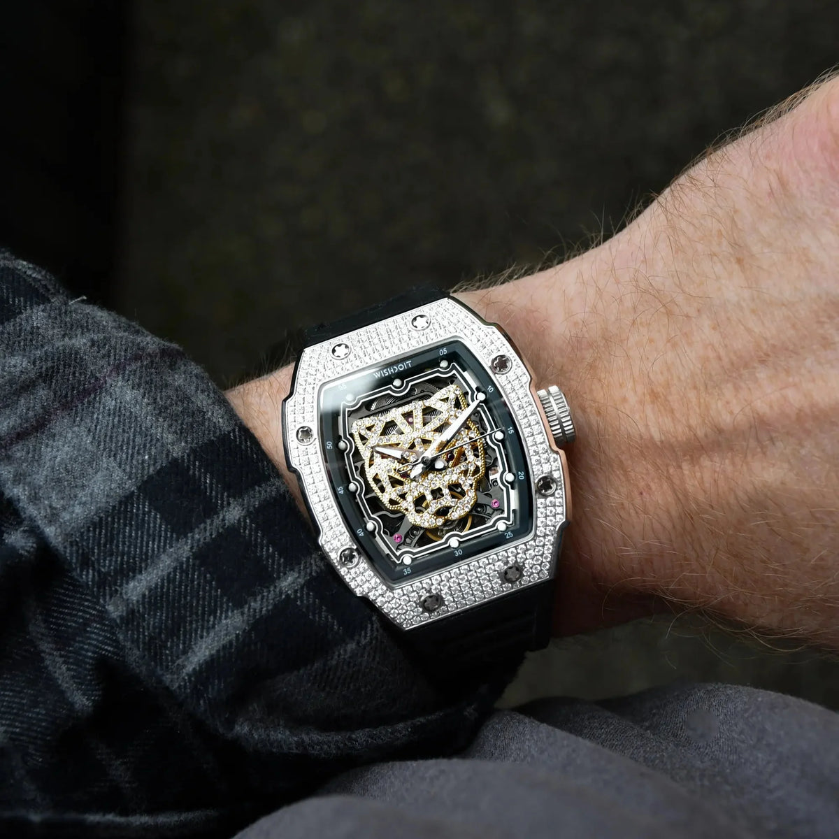 SNOW LEOPARD Diamond Automatic Watch